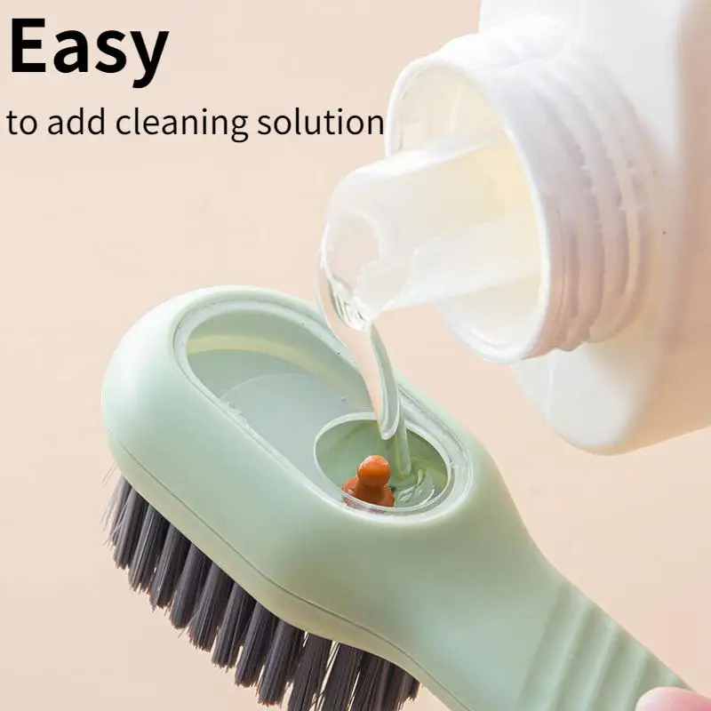 New 2/1PC Cleaning Brush Soft Bristled Liquid Shoe Brush Long Handle Brush Clothes Brush Shoe Clothing Board Brush Cleaning Tool