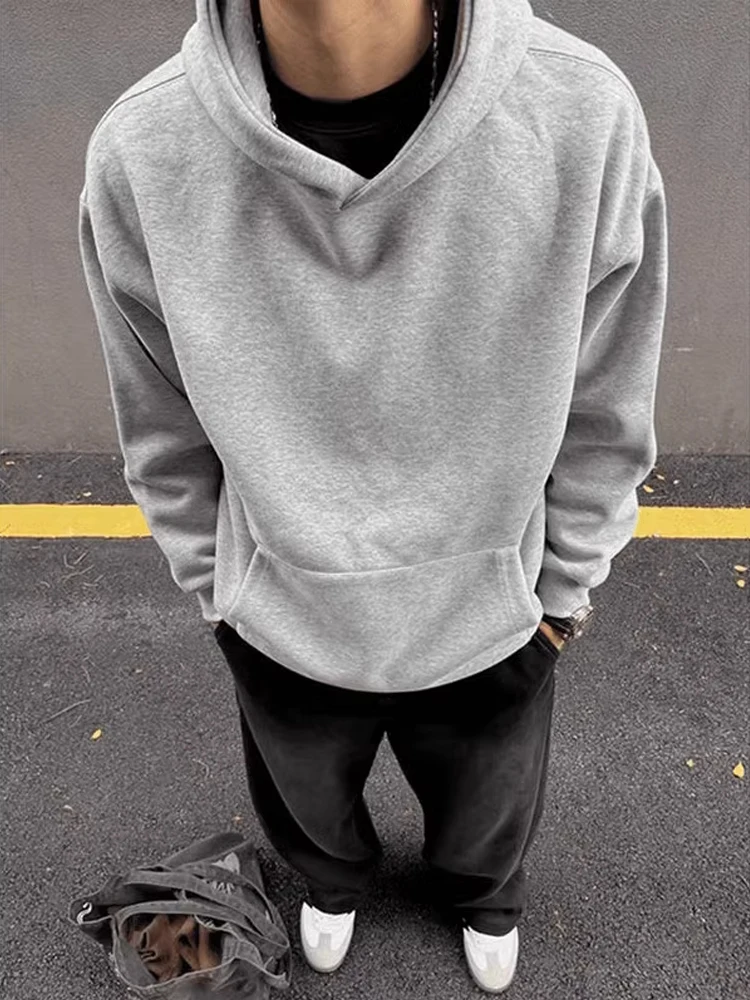 

American Sle Heavyweight Hardwearing ey Hoodie Cleanfit Trendy Men's Jaet Autumn Basic Inner Wear Base irt