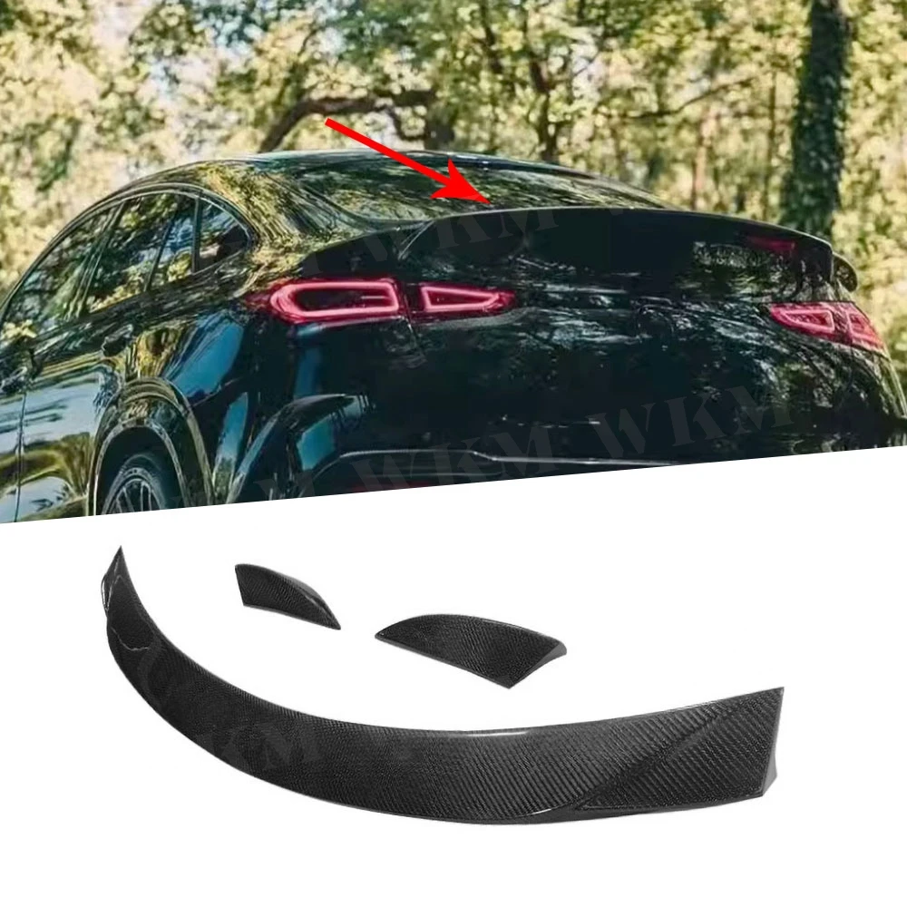 Real Carbon Fiber Rear Spoiler Tail Wings For Benz GLE Class C167 GLE350 GLE53 63 AMG Coupe 2020-2023 FRP Boot Racing Spoiler