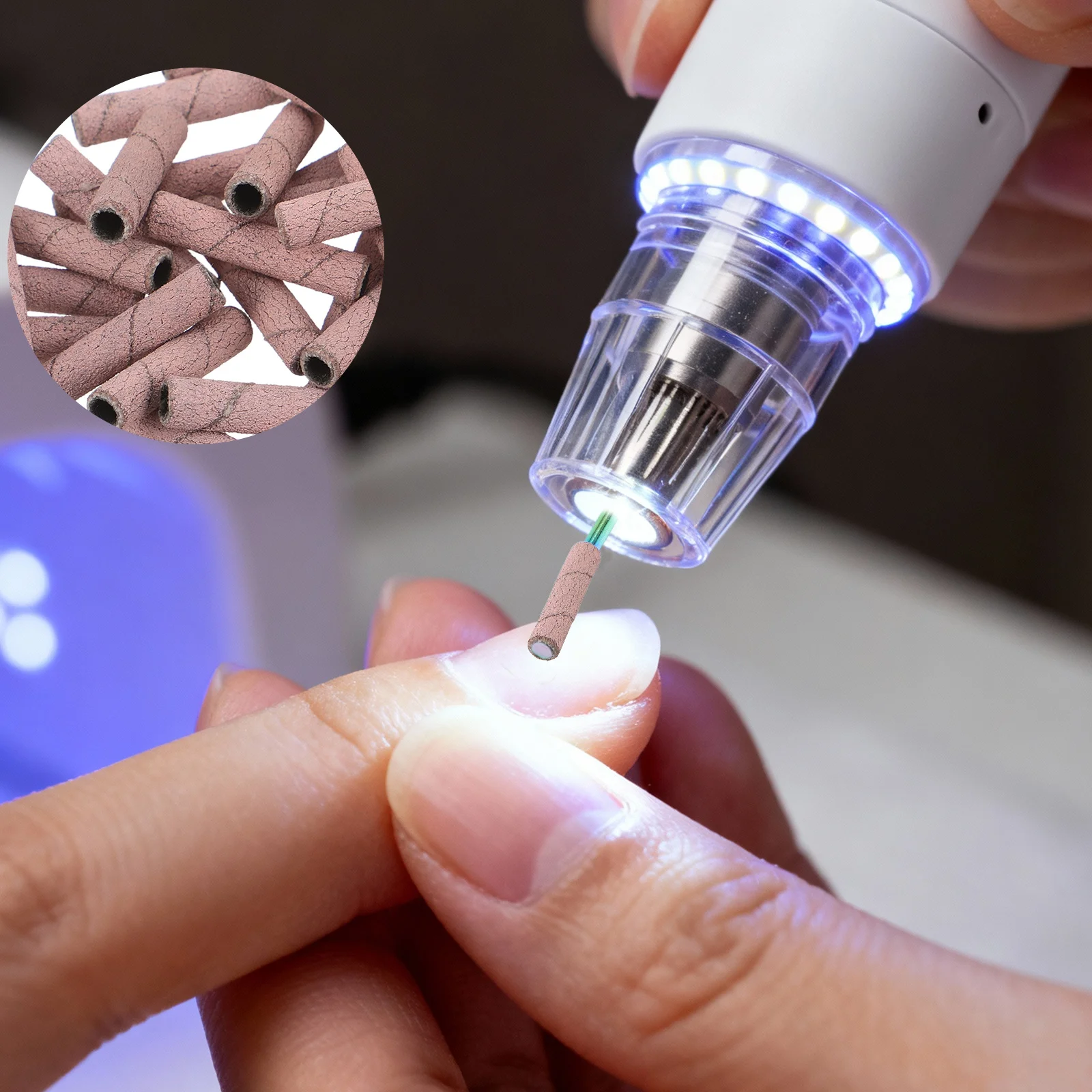 Mini bandes de ponçage pour forets électriques, tête de polissage des ongles à grain fin, accessoires de manucure durables en acier inoxydable