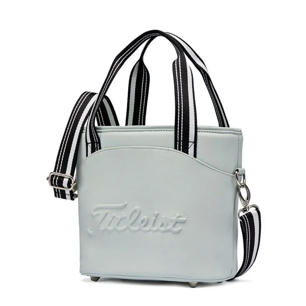 Bolso de hombro de estilo de pareja, bolsa de almacenamiento ligera para mujer, bolsa de Golf auténtica 2024, bolso informal de Material PU para hombre, suministros de Golf