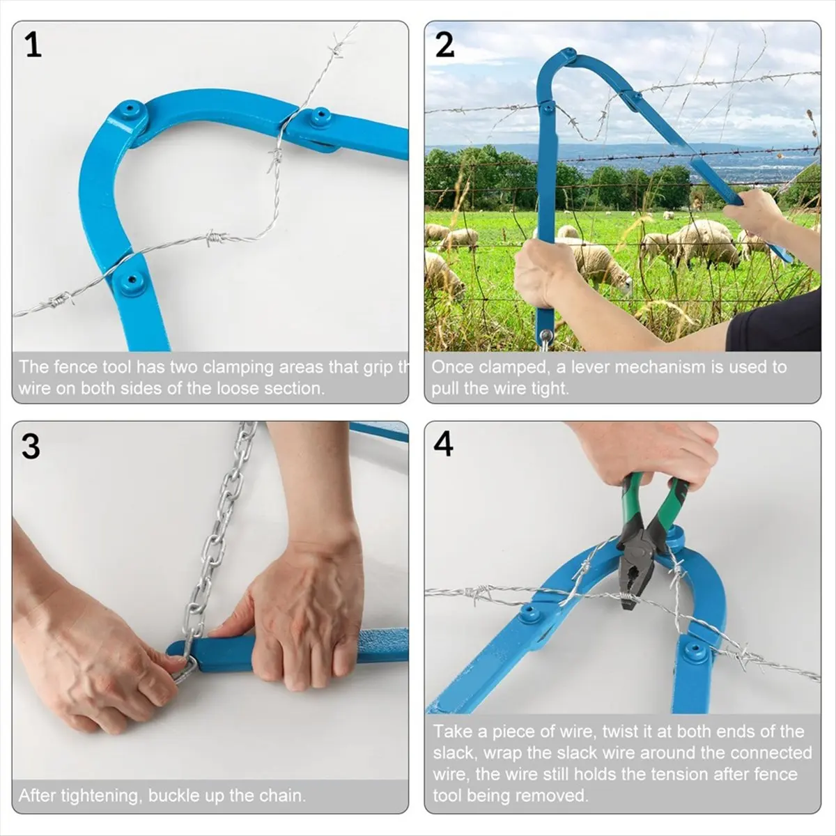 Heavy Duty Fence Repair Tool, Fence Restoration Fence Stretcher Tool, Fence Stretcher Barbed Wire Fence Tools