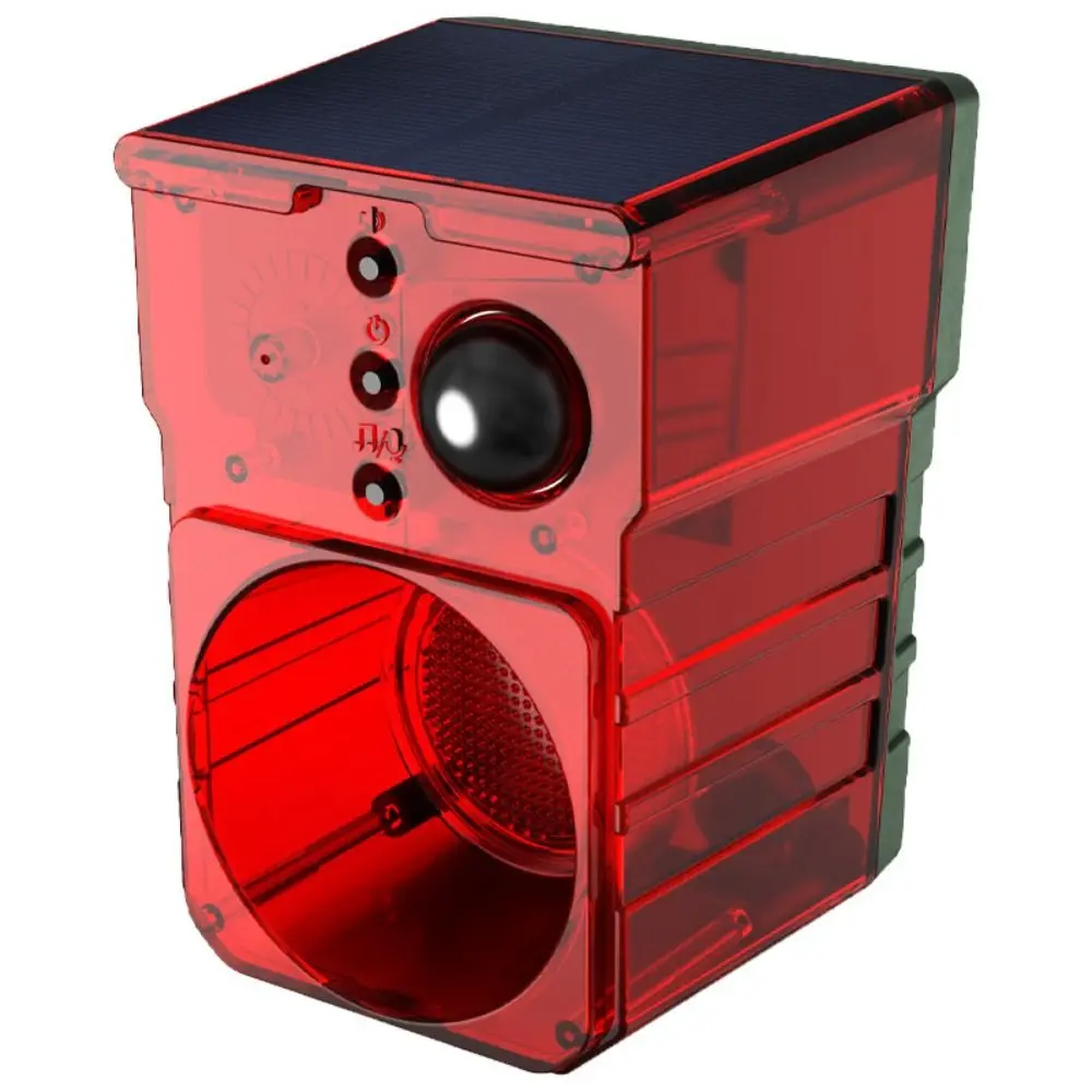 Solar Energy Solar Powered Alarm Dog's Bark Strobe Solar Powered Alarm Light Infrared Sound Recording