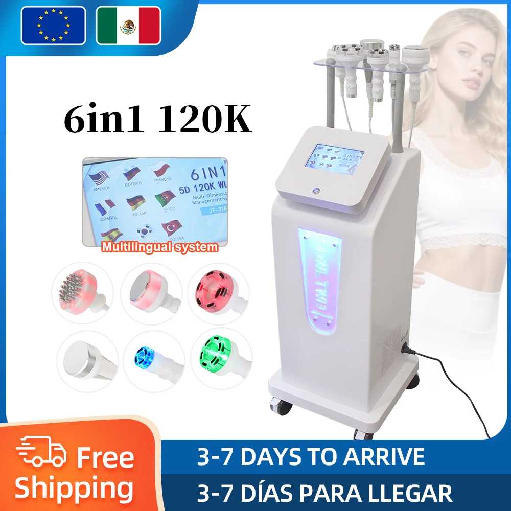 Machine à Cavitation ultrasonique 6 en 1, 120K, amincissante sous vide, Massage corporel, Anti-cellulite, raffermissement de la peau, dispositif de beauté, WL12