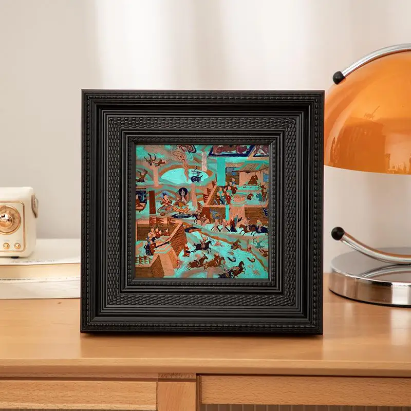 6/7/8/10 Inches Square Retro Black Oil Painting Frame. Oil Painting Frame For Display On A Table. Wall-mounted Decorative Frame