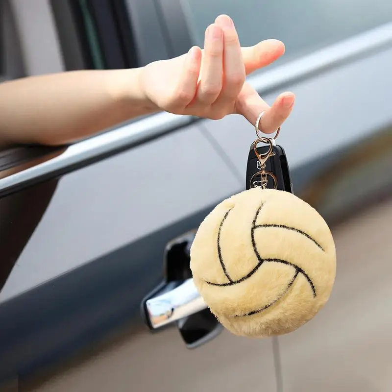 Plush Ball Ornaments Plush Ball Key Ring Party Favors Soccer Basketball Plushies Sports Ball Design Realistic For Adults And