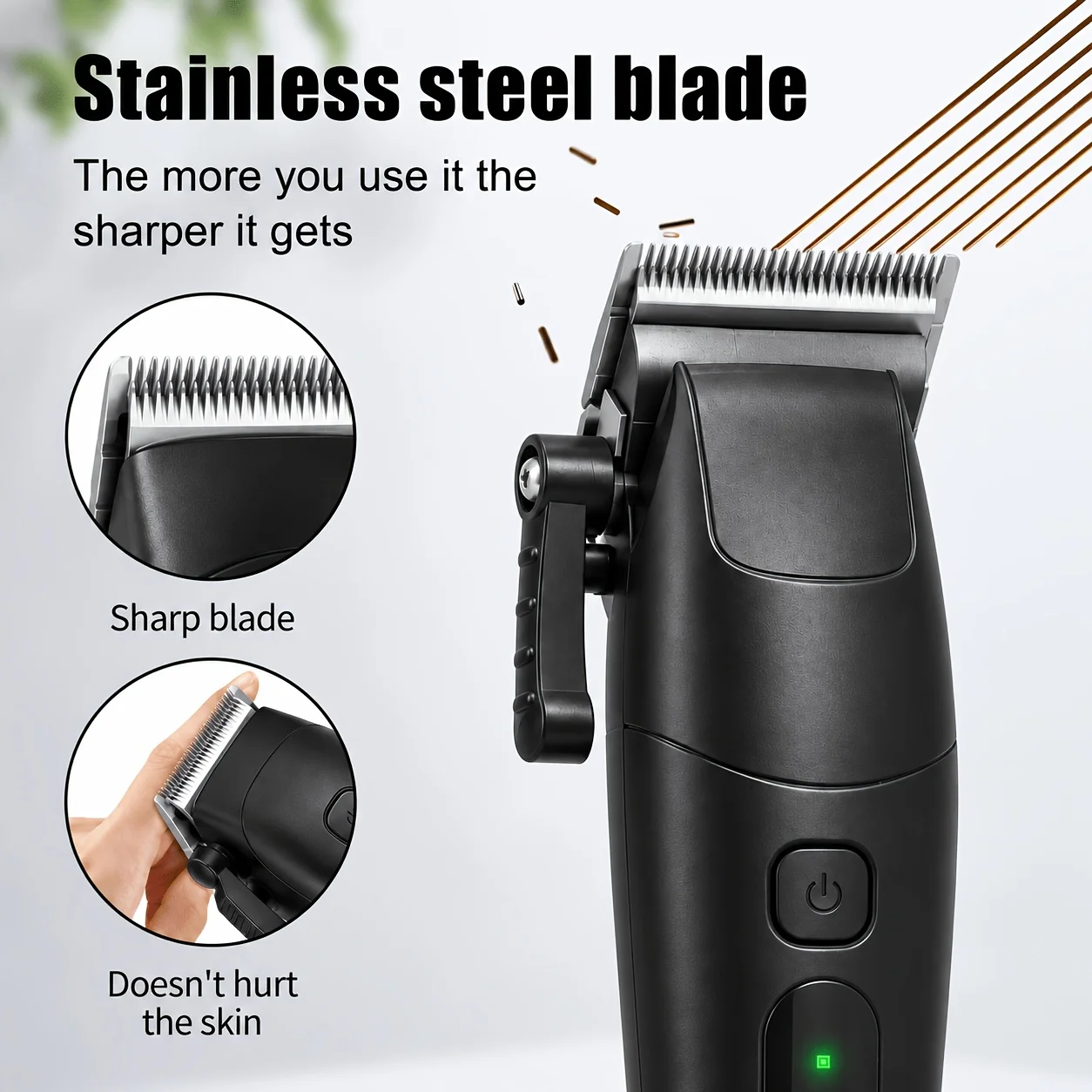 Smart Self-Service Hair Clipper for Home Use, Automatic Hair Cutting Tool, Home Grooming Kit, Stress-Free Hair Trimming, Includes Multi-Size Guide Combs for Various Lengths, Led Digital Battery Percen image 5