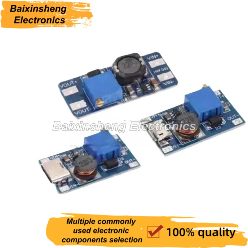 1-5PCS/LOT MT3608-Adjustable Module 2A Plate Step Up Module TYPE-C MICRO USB 2V-24V to 5V 9V 12V 28V