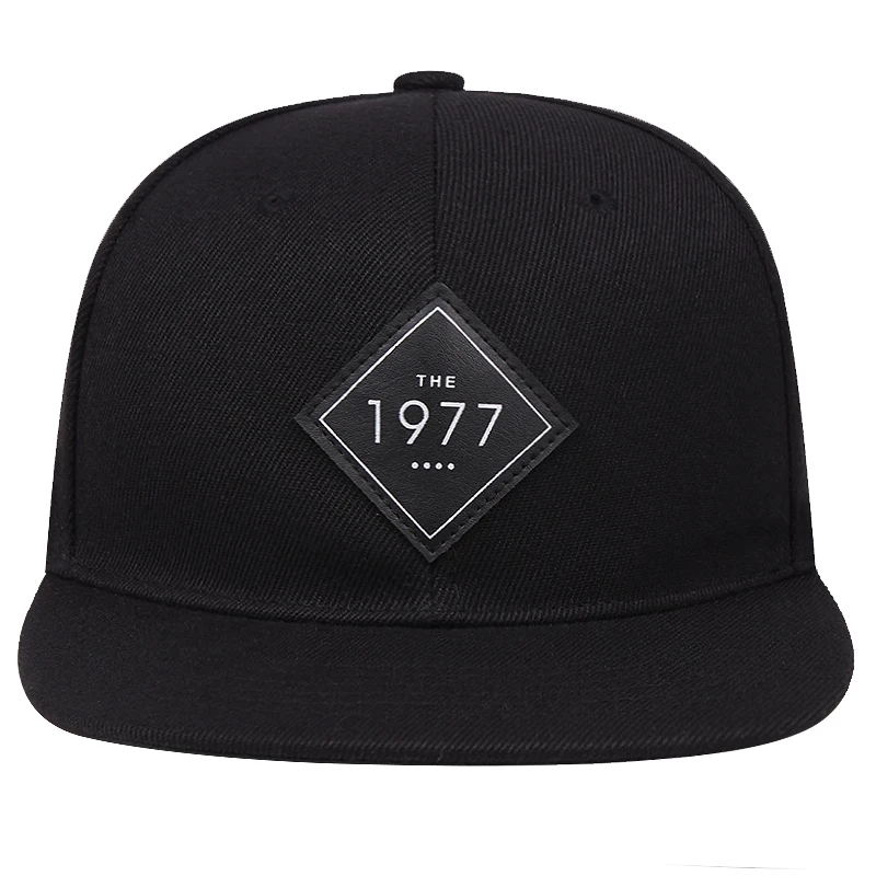 1977 Fashion trend flat top baseball cap Street rap hip hop cap adjustable flat rim hat men and women