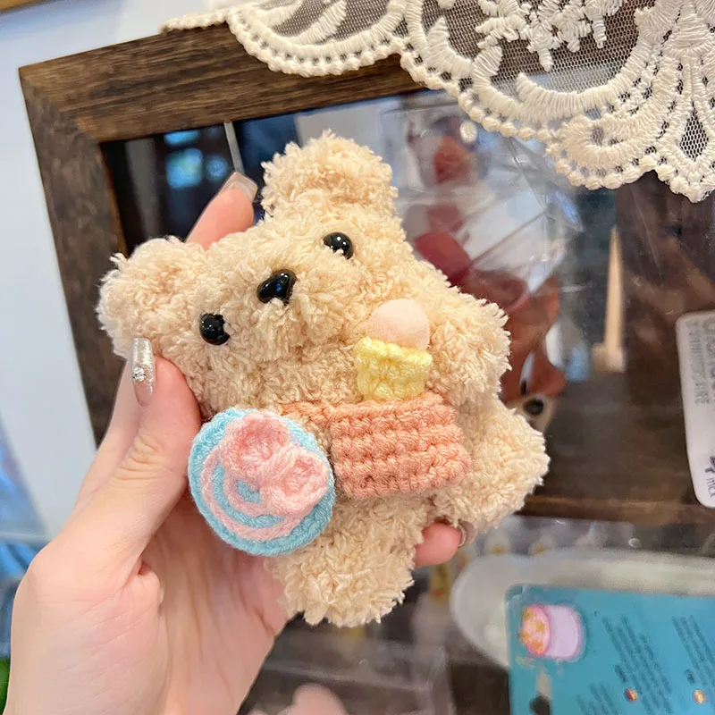 롤리팝이 달린 곰 보호 커버, 애플 에어팟 2, 3 세대용, 부드럽고 푹신한 퍼지 케이스, 에어팟 프로 2 세대 에어팟