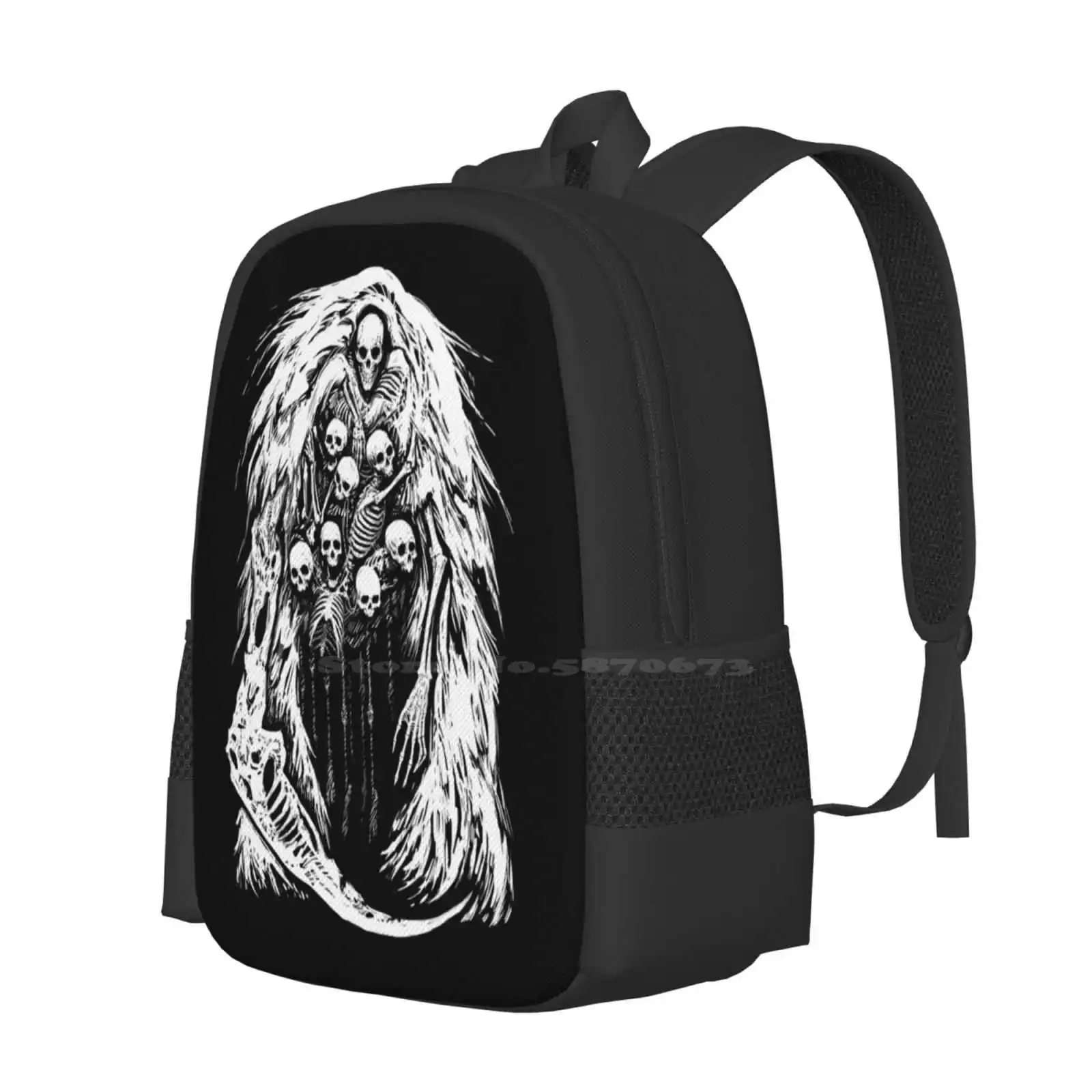 The Gravelord Pattern Design Laptop Travel School Bags Gravelord Nito Dark Souls Skeletons Skulls Bones Spooky Scary Horror