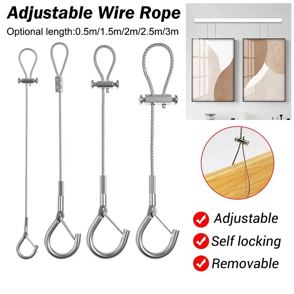 

New Stainless Steel Wire Rope Adjustable With Locking Retractable Fastening Suspension Lanyard