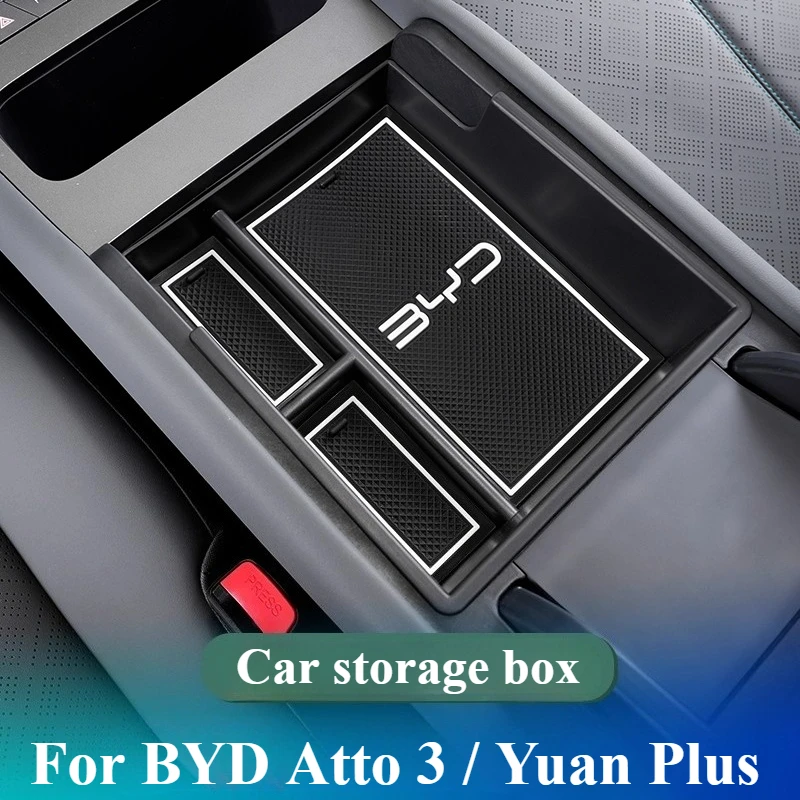 

Для BYD ATTO 3 Yuan Plus 2022-2025 ящик для хранения в подлокотнике с центральным управлением нижний ящик для хранения салона автомобиля