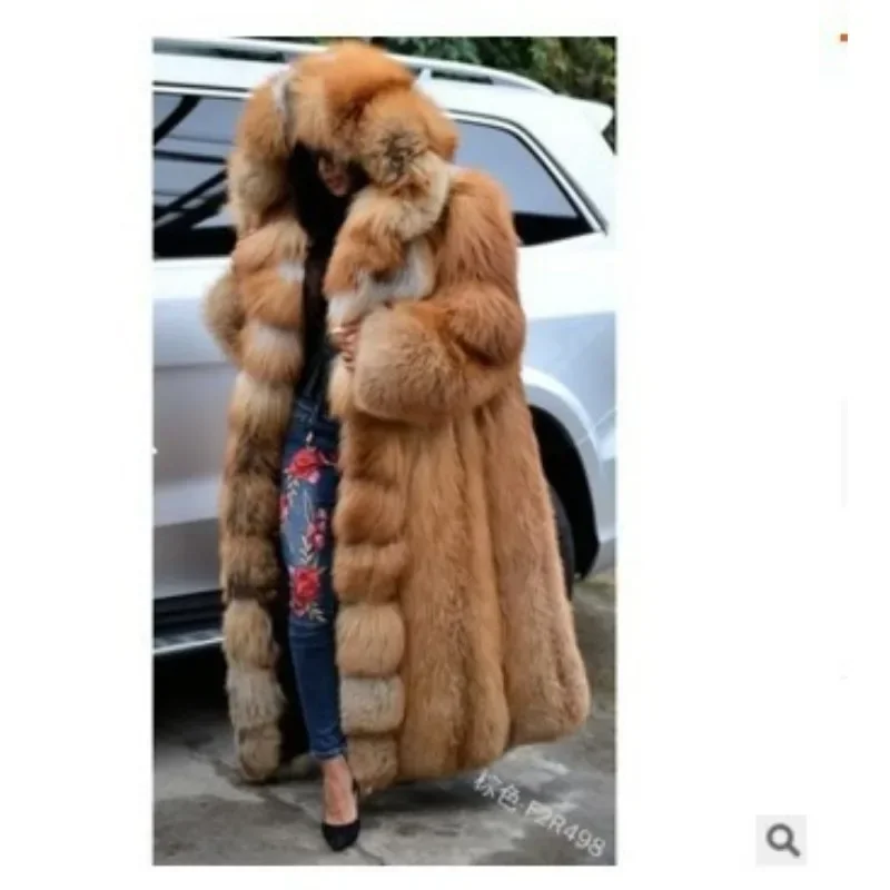 Women Solid Plush Warm Cardigan Coat Autumn Winter Faux Fur Large Coat Women's Casual Long Sleeve Hooded Faux Fur Coat