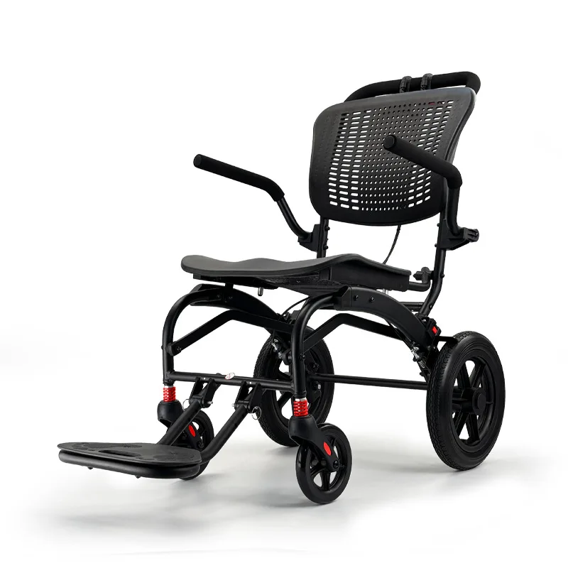 

Manual wheelchair folding lightweight small ergonomic wheelchair trolley for the elderly travel scooter portable