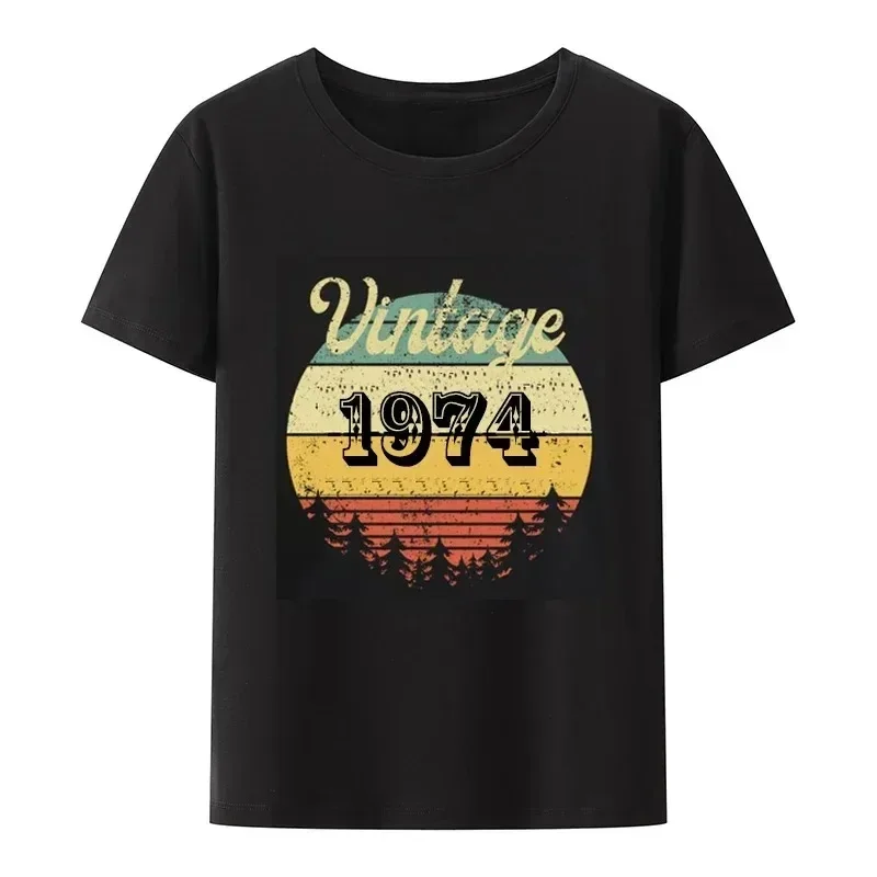 2024 Vintage 49th Birthday 1974 Limited Edition T-Shirt for Women The Best Year Old Gifts Streetwear Graphic Tees Female Tops