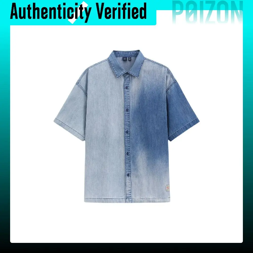 GAP Shirts Men's Light Washed Lapel Moderate Denim 891316