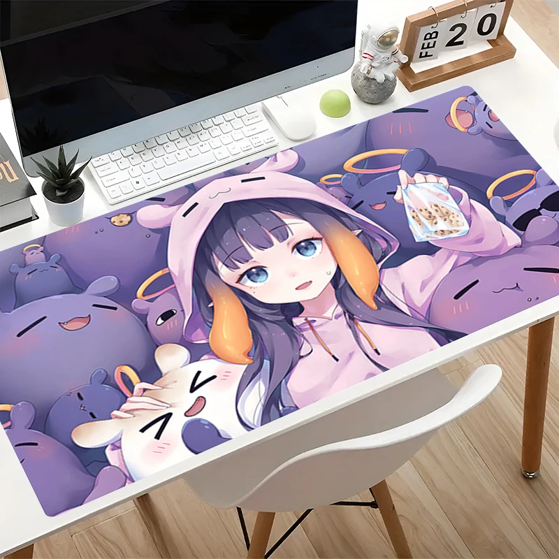 Natural Rubber Mouse Pad kawaii Anime Desk mat Computer Gaming Accessories Hololive La Darknesss Mousepad Game Extended Desk Mat