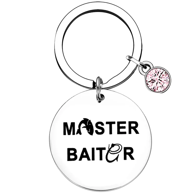 

Hot Fishing Gift Key Chain Ring Funny Fisherman Gifts Master Baiter Fishing Jewelry Fishing keychains Boyfriend Husband Gift