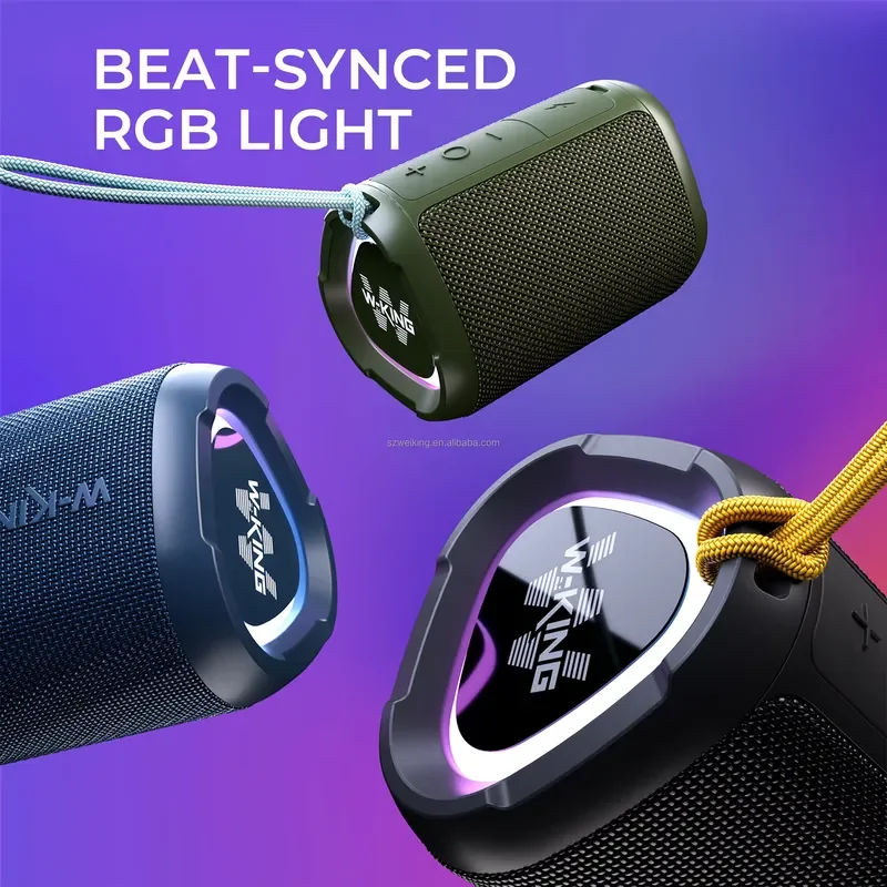 W-KING D110 RGB Wireless Bluetooth Speaker With LED Display Heavy Bass And 15W Power Waterproof IPX7 For Outdoor Parties - view 3
