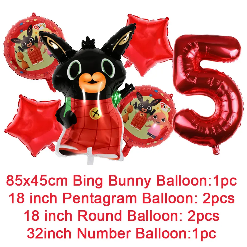 Black Bunny Wearing Biing Red Suspenders Birthday Party Decoration Supplies Disposable Cutlery Balloon Background Baby Shower