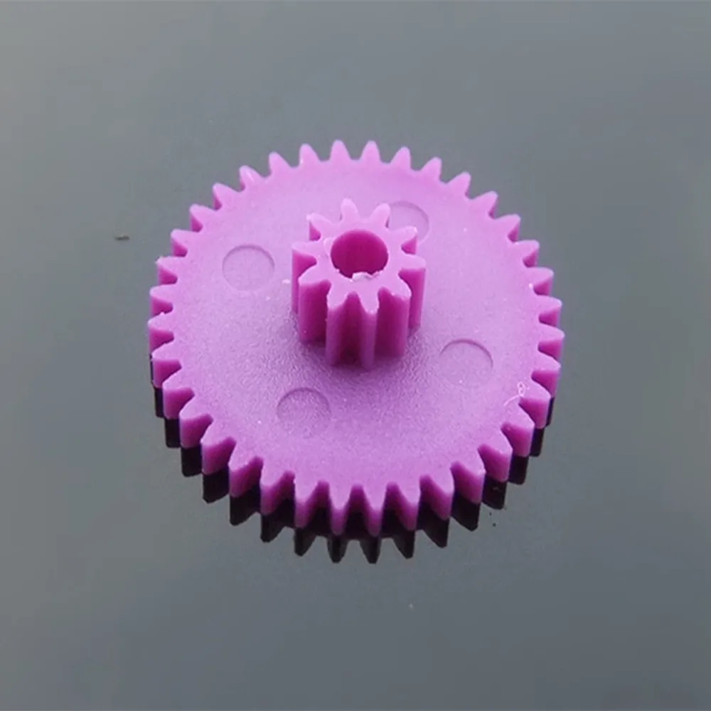 2pcs/pack K852 36102B Bi-layer Gear DIY Purple Color Plastic Double Gear Module 0.4