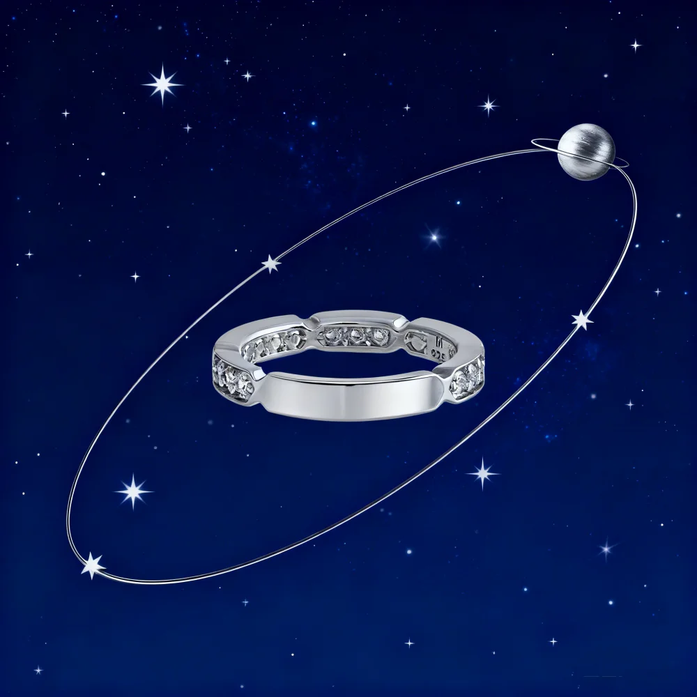 

Кольцо из стерлингового серебра 925 пробы с буквенным принтом THETIS Interval для женских ювелирных изделий высокого класса