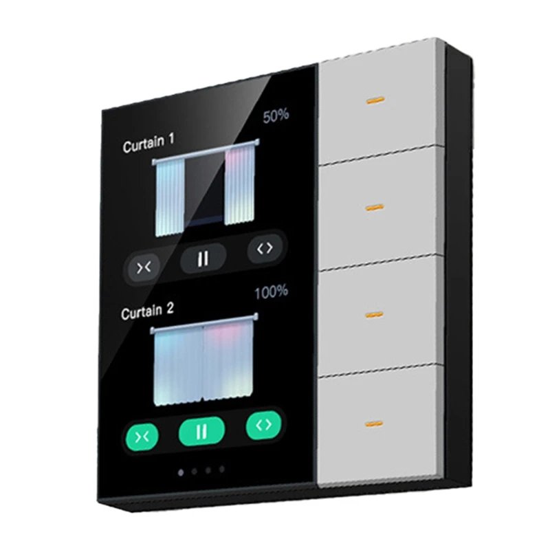 3.5 Inch Smart Wall Switch Touch Screen 4 Groups Switch 8-Way Scene Radar Sensor Dimming Switch Curtain Tuya Zigbee