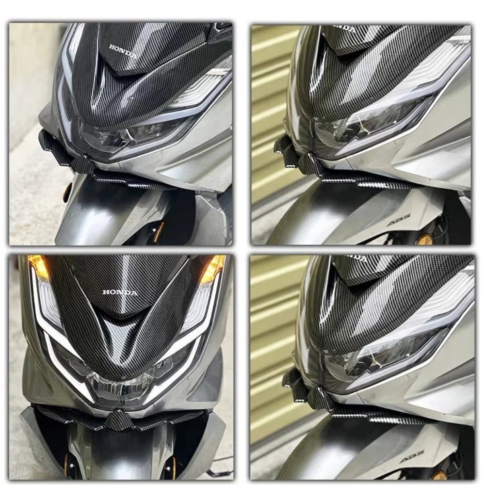 For  PCX160 Modified Beak Wind Deflector Lower Lip Fish Mouth Carbon Fiber Fairing Front Spoiler Accessories