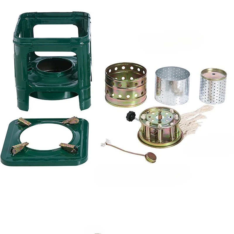 Portable Oil Heater Stove 8-Wicks Outdoor Mini Cooking Stove Lightweight for Camping Hiking BBQ Picnic Manual Cooking Burner