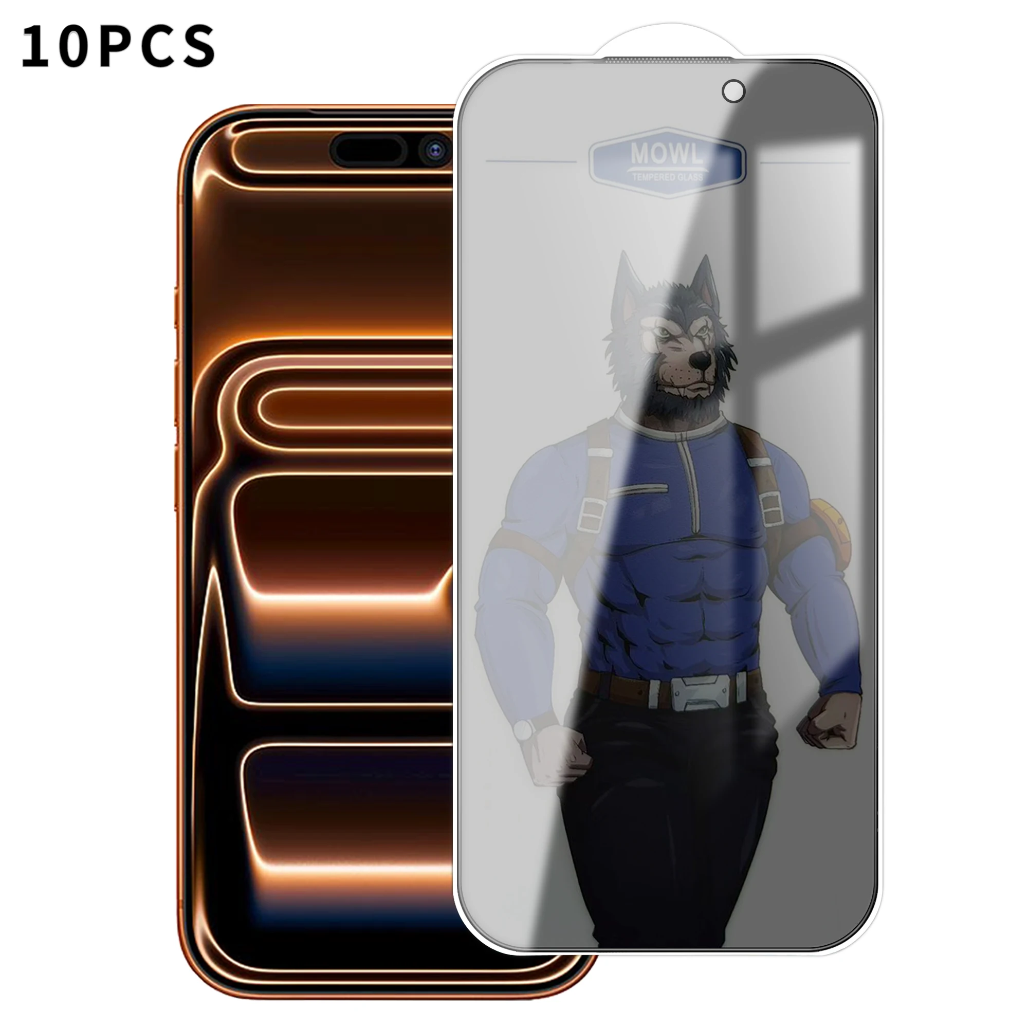 

10 шт. защитных стекол для iPhone 17 Pro Max: прозрачные, антишпионские, от отпечатков пальцев, полноэкранная защита