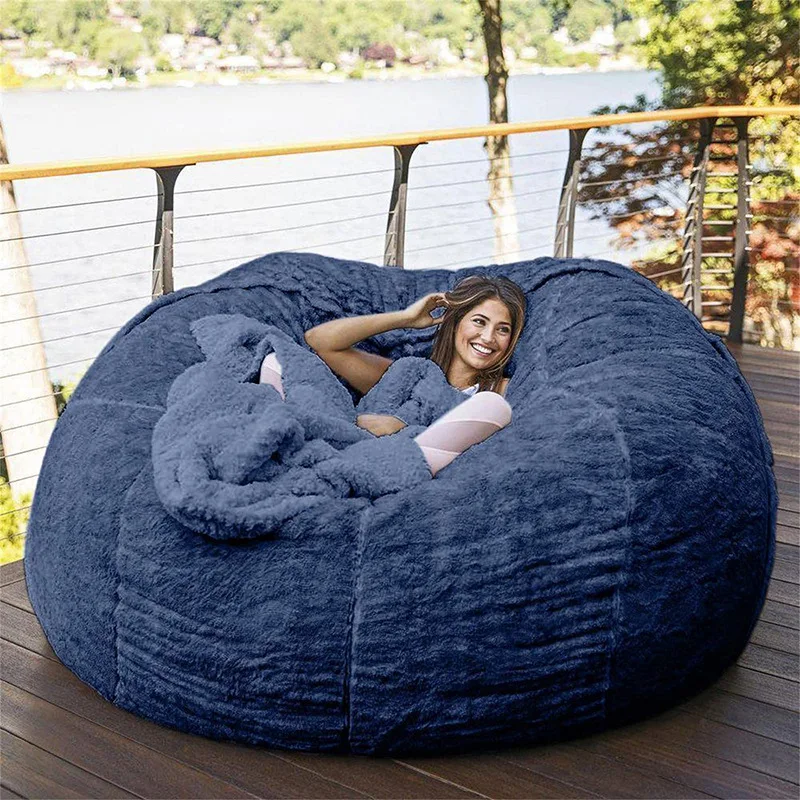 

Spot finished lazy sofa with filled oversized bean bag can lie down and sleep plush