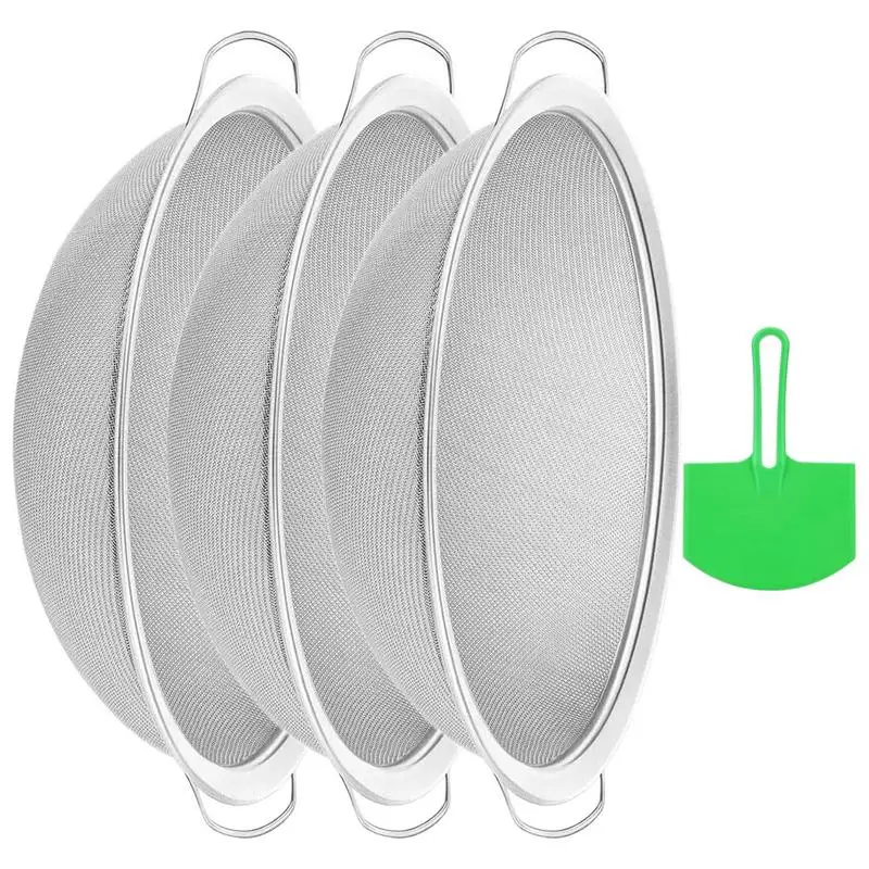 

Mesh Strainer Large 3PCS User-Friendly Metal Strainer Fine Mesh Paint Filter Stainless Steel Paint Filter High-Capacity Large