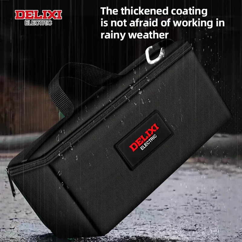 

DELIXI ELECTRIC Сумка для инструментов Портативная сумка для хранения инструментов Большая вместительная верхняя открытая сумка из ткани Оксфорд 1680D Утолщенная сумка для инструментов электрика