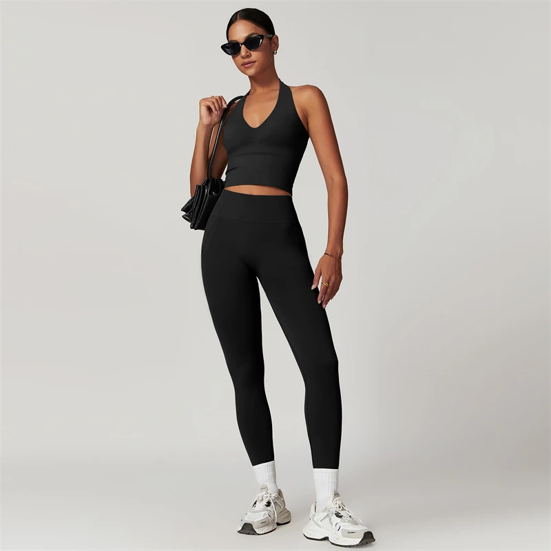 2-delige dames yogaset workout sportkleding gymkleding fitness crop top met korte mouwen hoge taille legging sportpakken