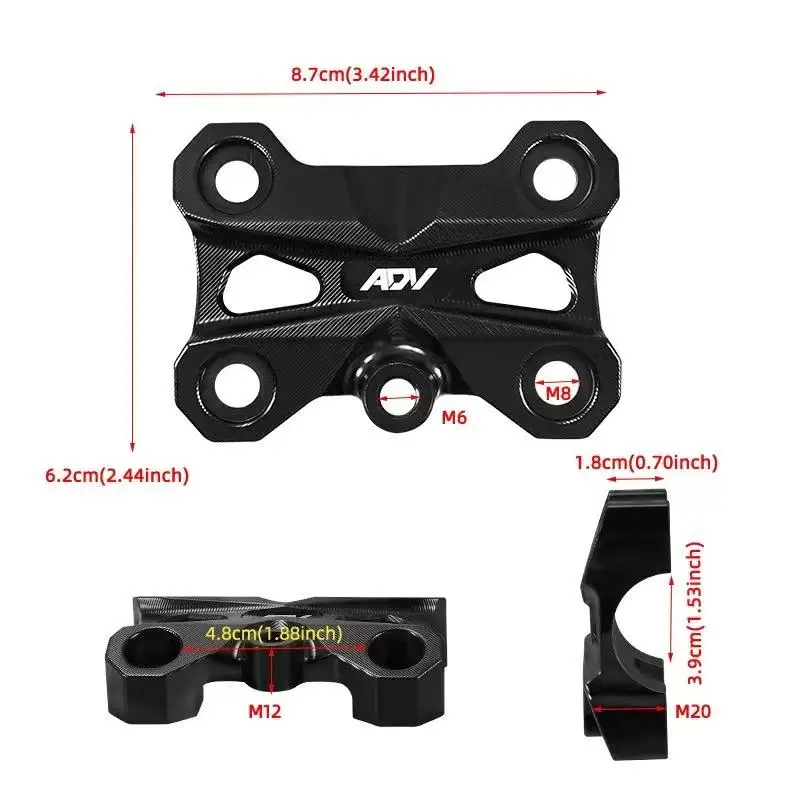For Honda ADV160 ADV150 ADV350 ADV750 Handle Pressing Block Handlebar Fixing Cover adv 150 160 CNC Motorcycle Expand Accessories