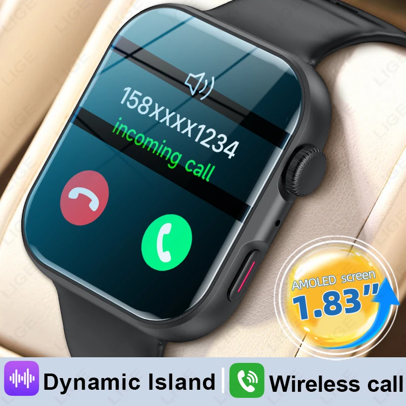 

LIGE 2026 Smart Watch 1.83" Display Daily Health Monitor Sport Music Smart Watches For Men Custom Watch Faces Smartwatches Women