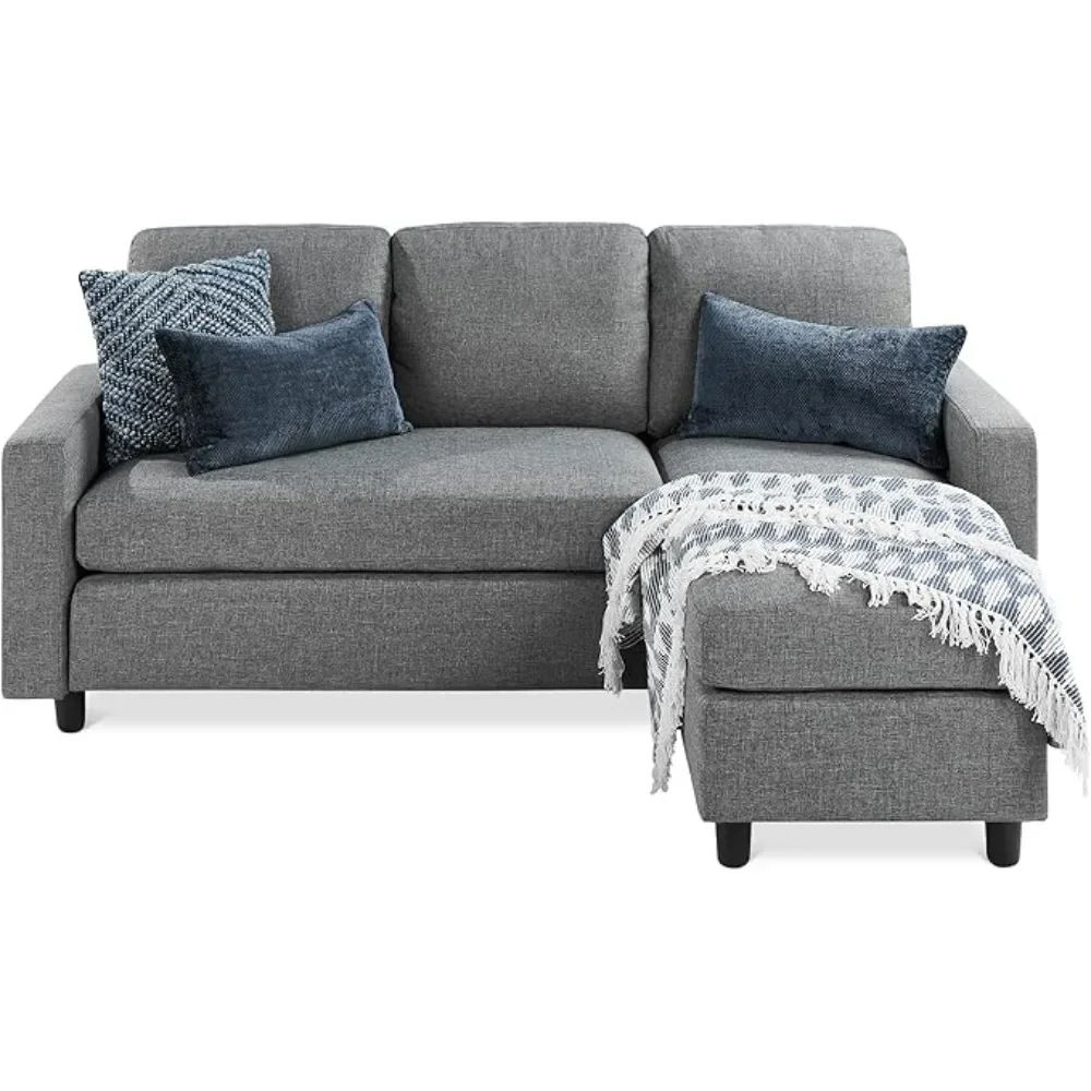 

Upholstered Sectional Sofa for Home, Apartment, Dorm, Bonus Room, Compact Spaces W/Chaise Lounge, 3-Seat, L-Shape Design, Sofa