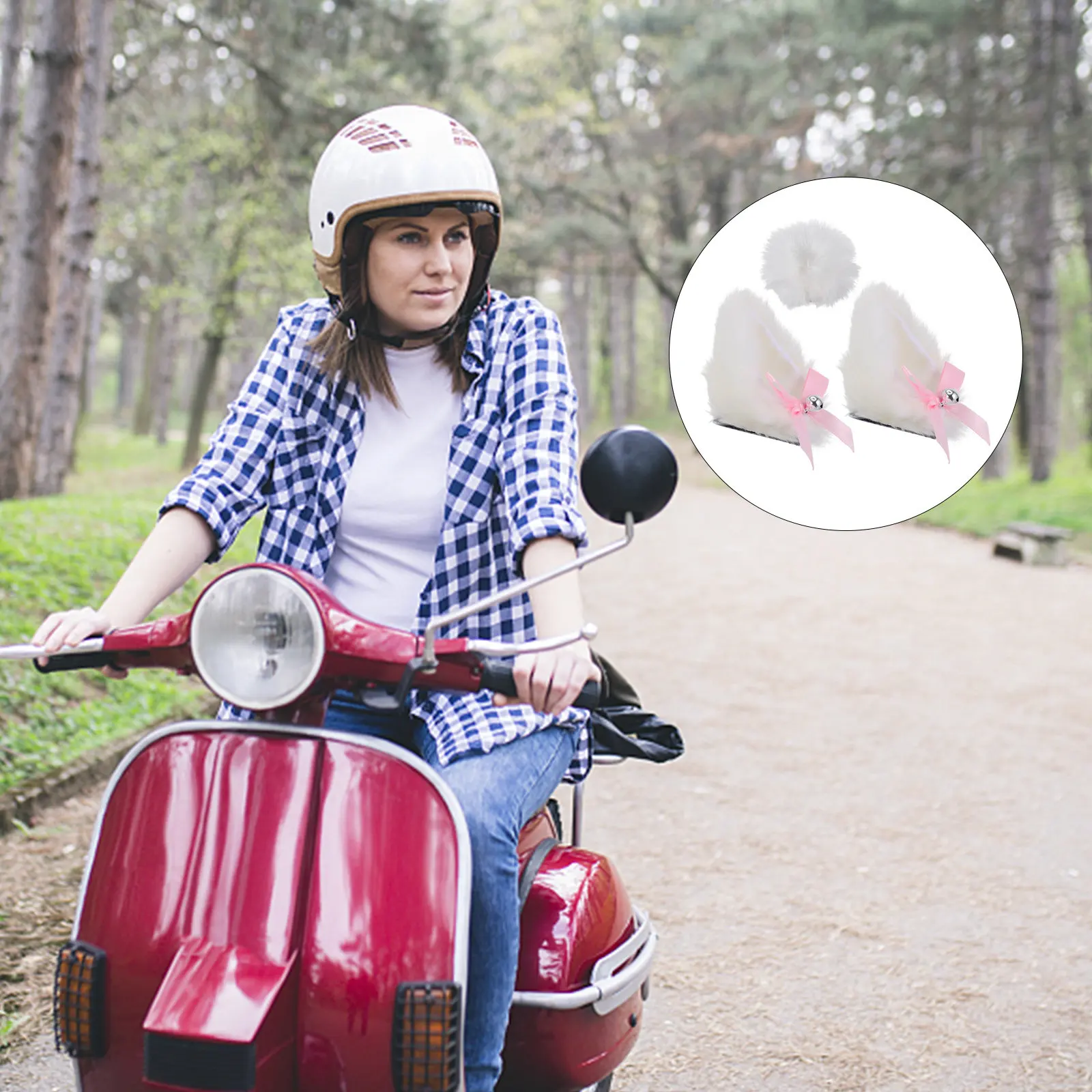 

3Pcs Cat Ears Motorcycle Decoration Kit Motorcycle Offroad Scooter Cycling Styling Tail Ornaments