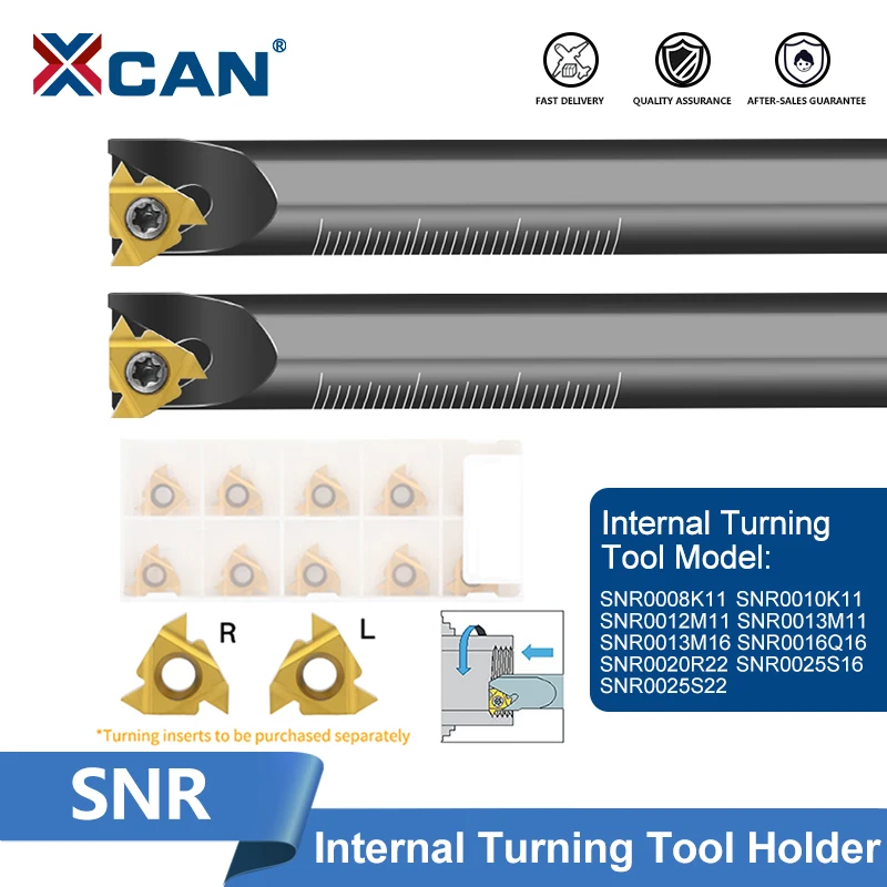 XCAN SNR Internal Thread Turning Tool Holder SNR0008K11 SNR0012M11 SNR0025S22 SNR Lathe Cutter Bar CNC Metal Lathe Cutter