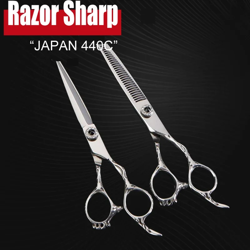 

Japanese 440C 6 Inch Damascus Hair Scissors Professional High Quality Hairdressing Cutting+thinning Barber Shop Salon Shears