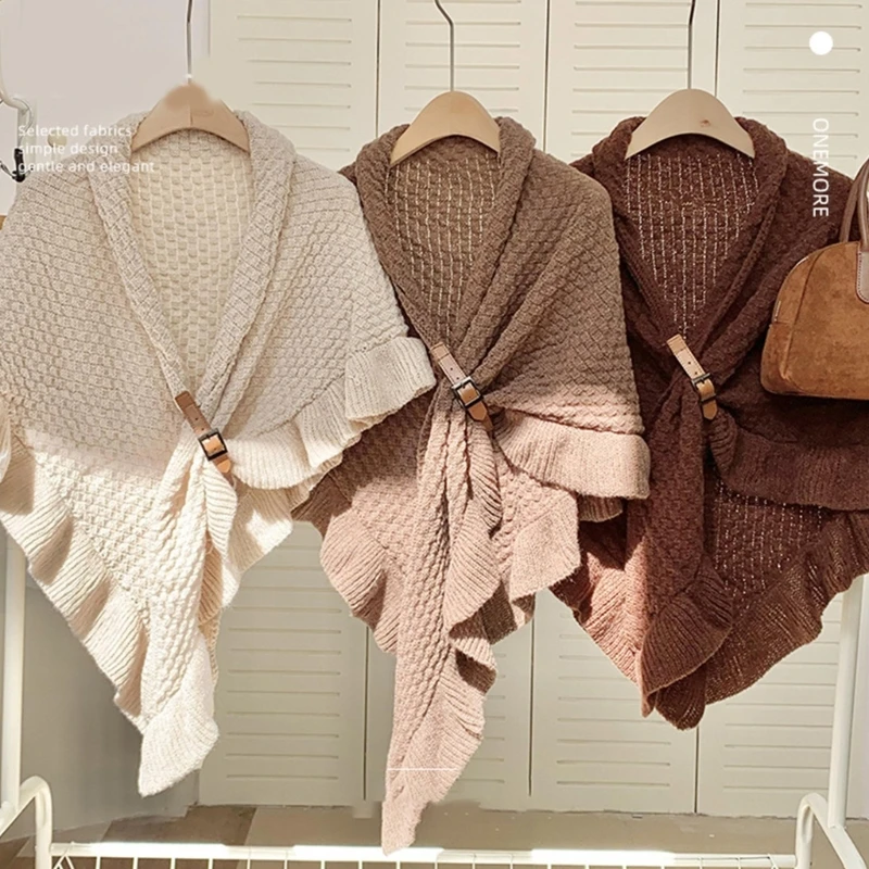 Trendy Warm Blanket Shawl Wrap Ponchos for Outdoor Cardigan Warm Shawl Wrap for Wedding Evening Dresses Knitted Scarves