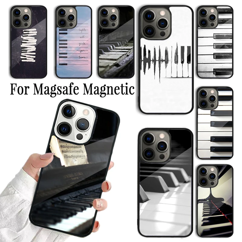 Piano Keys Musical PRINT Phone Case Cover For iPhone 17 AIR 16 15 14 13 12 11 Pro Max Plus Wireless Magnetic Magsafe Shell