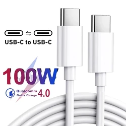 Dual USB-C PD 100W Fast Charging Type C Cable For iPhone 17 16 Pro Max 16 15 Plus Samsung Huawei Xiaomi POCO Quick Charger Cable
