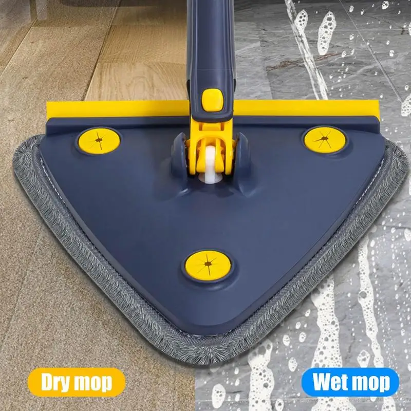 360 Degree Rotating Mop Wall Triangle Mop With Adjustable Long Handle Both Wet And Dry Cleaning Mop For Floor Ceilings Window