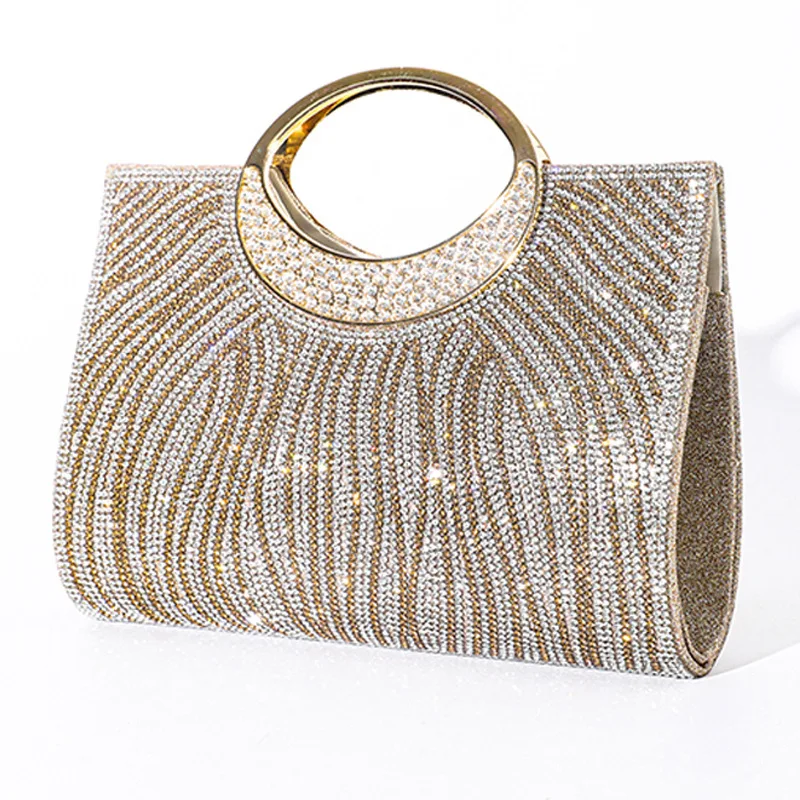

Crystal Rhinestone Resplendent Stunning Evening Clutch Luxury Popular Design sense Handbag For Banquets Weddings Dinner Party