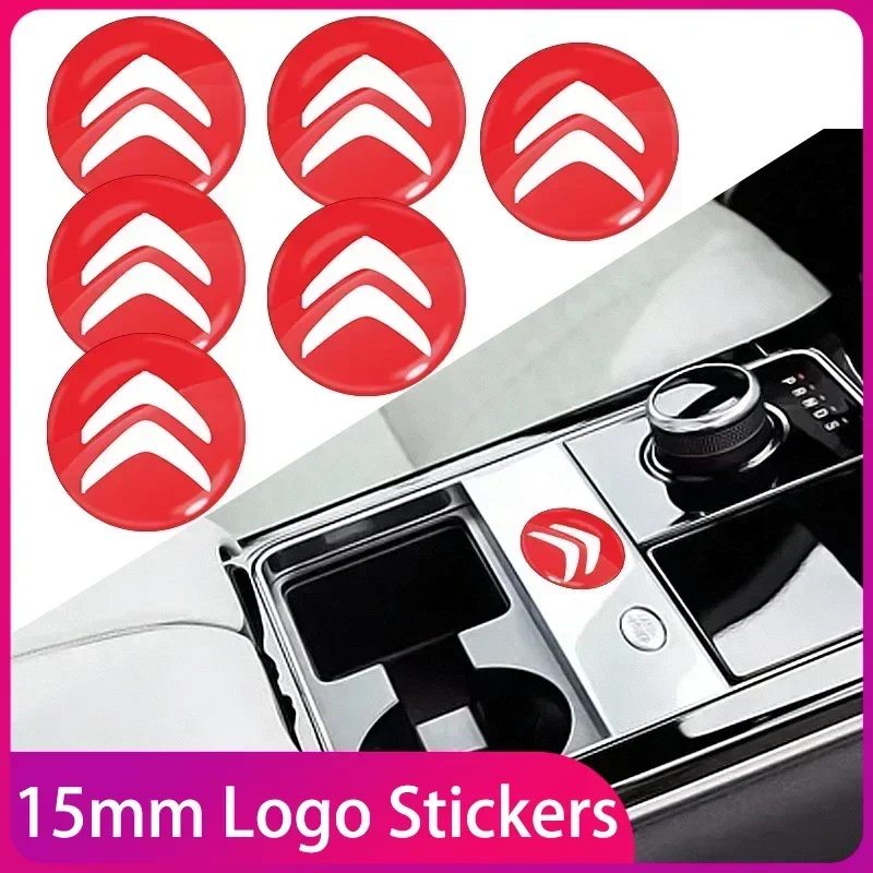 

15mm Car Remote Keychain Emblem Badge Radio button Styling Sticker For Citroen C1 C2 C3 C4 C5 C6 C8 C4L DS3 DS4 DS5LS DS6