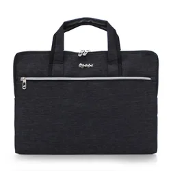 Black Men's Customizable Briefcase with Laptop Compartment and Double File Bags, Set of 5 for Business Tote Bags SIMOER 8135