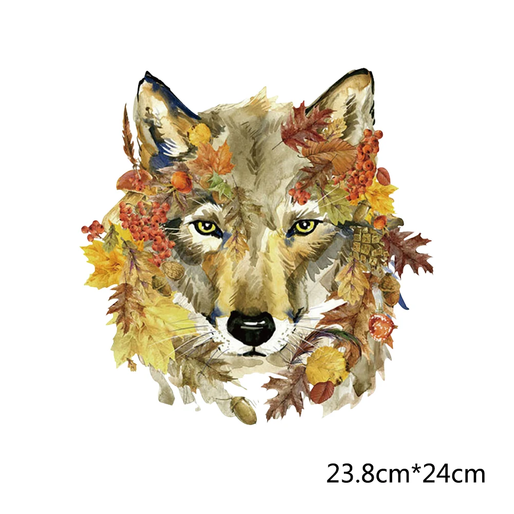 Colorful Wolf Tiger Lion Patch Patches for Clothing Parches Termoadhesivos Para Ropa Heat Transfer Stickers Personnalisé T-shirt