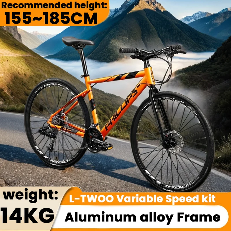 

Aluminum alloy frame Road bike27/30speed double disc brake L-TWOO variable speed racing Break wind front fork MTB Bicycle aldult